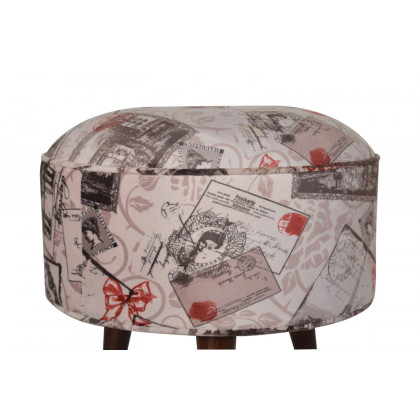 Artisan Nordic Style Footstool - Postcard, Velvet