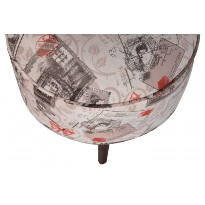 Artisan Nordic Style Footstool - Postcard, Velvet