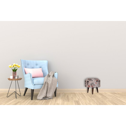 Artisan Nordic Style Footstool - Postcard, Velvet