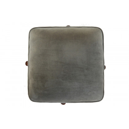 Artisan Footstool with Solid Wood Legs - Gray, Velvet
