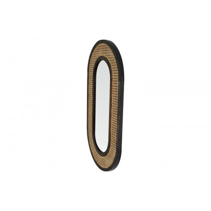 Artisan - Carbon Mirror in Black, Rattan
