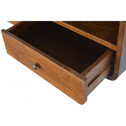Artisan Wall Mounted Round Console Table with Open Shelf