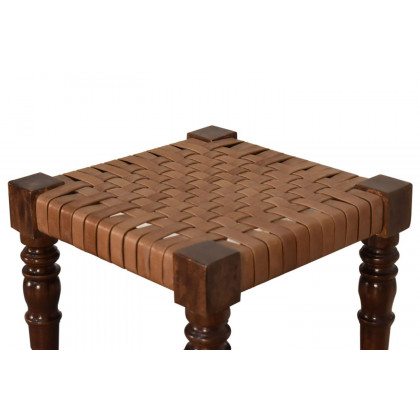 Artisan - Woven Leather Footstool