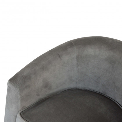Artisan - Nordic Style Armchair in Gray, Velvet