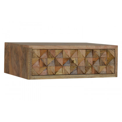 Artisan Wall Mounted Diamond Carved Bedside
