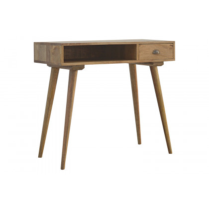 Artisan Solid Wood Open Slot Writing Desk - Oak-ish, W/O Cable Access