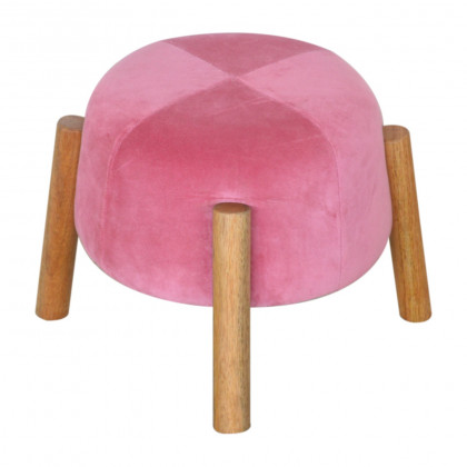 Artisan - Cone Footstool in Pink, Velvet