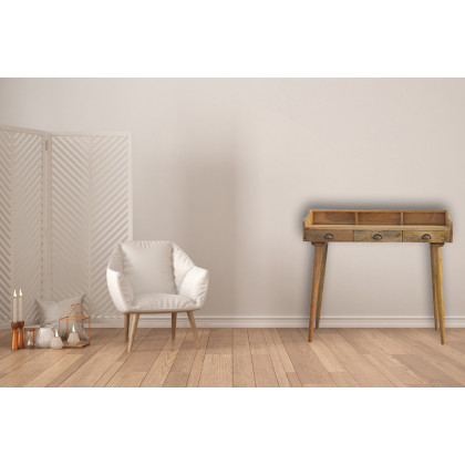 Artisan Nordic Style Gallery Back Writing Desk - Natural Oak-ish