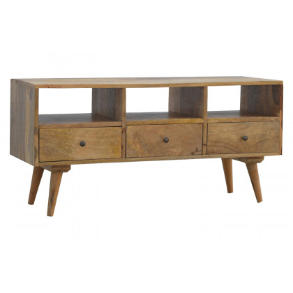 Artisan Nordic Style TV Unit with 3 Drawers - Oak-ish