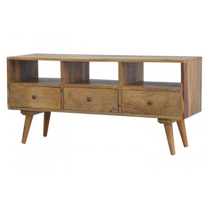 Artisan Nordic Style TV Unit with 3 Drawers - Oak-ish