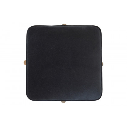 Artisan Footstool with Solid Wood Legs - Black, Velvet
