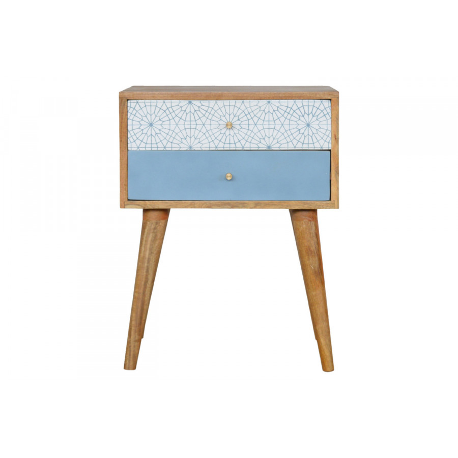 Artisan Patterned Bedside - Blue