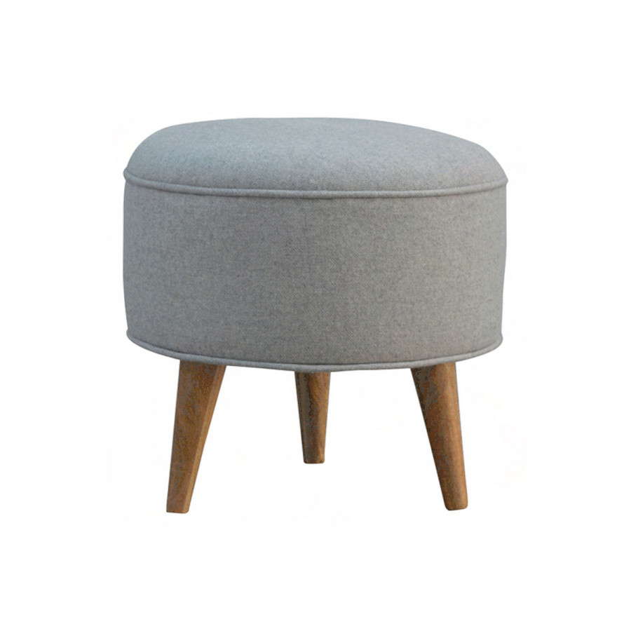 Artisan Nordic Style Footstool - Gray, Tweed