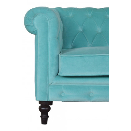 Artisan Chesterfield Sofa with 2 Seater - Aqua, Velvet