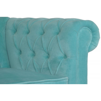 Artisan Chesterfield Sofa with 2 Seater - Aqua, Velvet