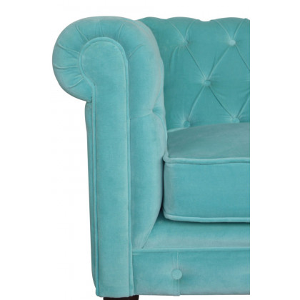 Artisan Chesterfield Sofa with 2 Seater - Aqua, Velvet