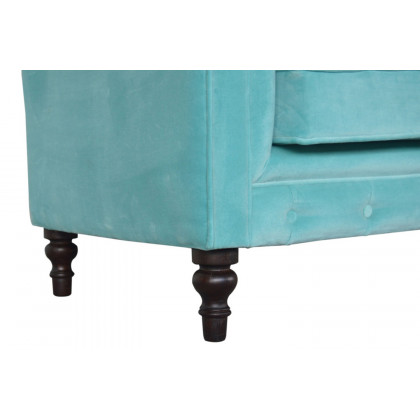Artisan Chesterfield Sofa with 2 Seater - Aqua, Velvet