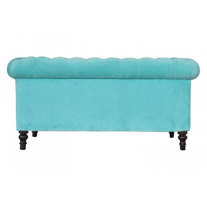 Artisan Chesterfield Sofa with 2 Seater - Aqua, Velvet