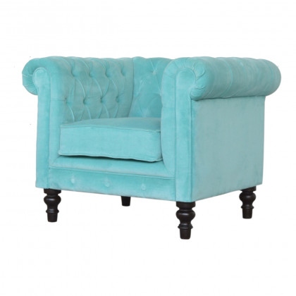 Artisan - Chesterfield Armchair in Aqua, Velvet