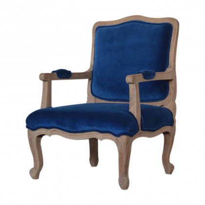 Artisan - French Chair in Royal Blue, Velvet