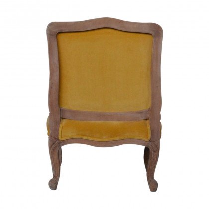 Artisan - French Style Chair in Mustard, Velvet