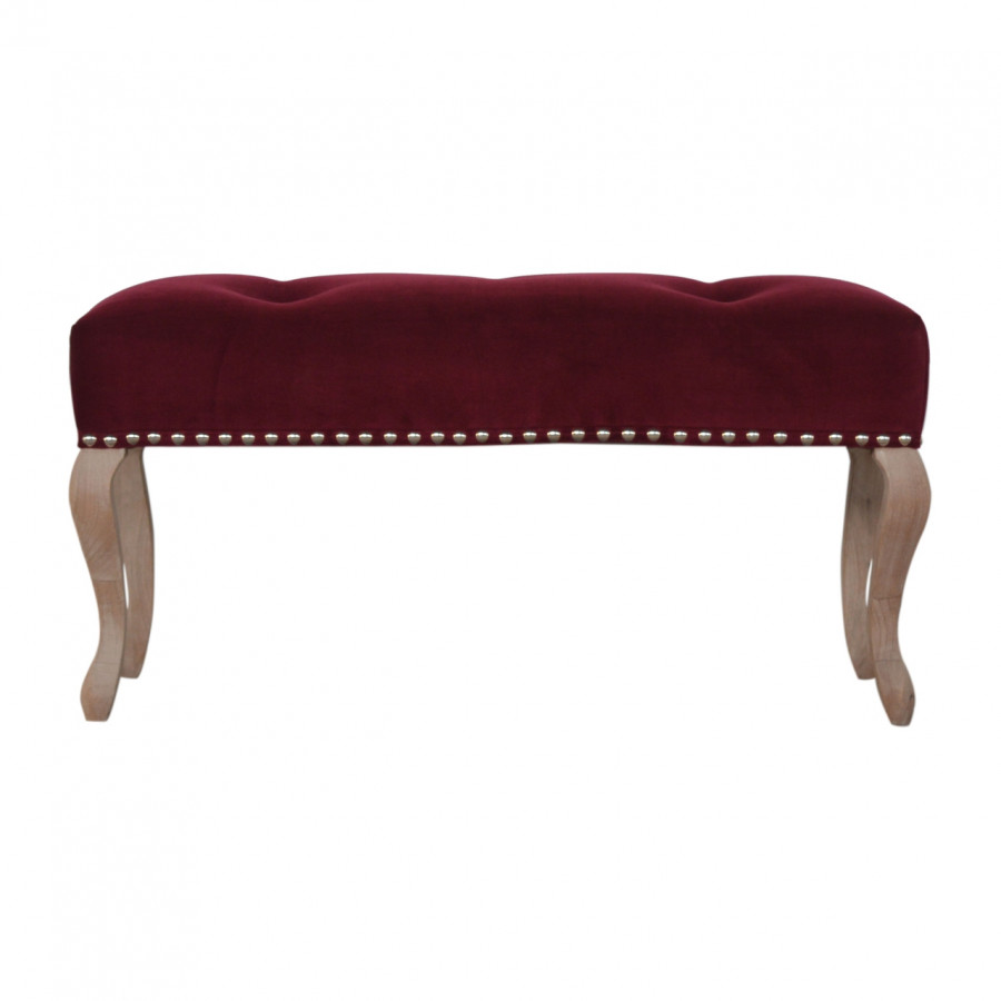 Artisan French Style Bench - Wine Red
