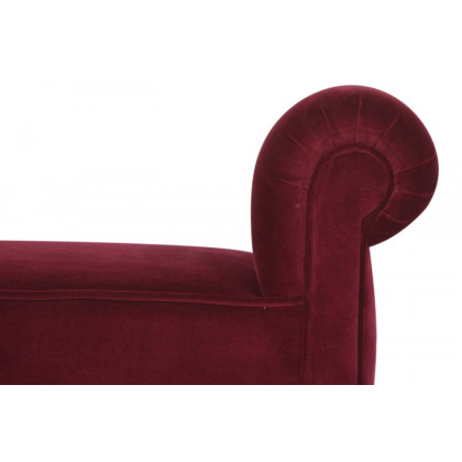 Artisan Bedroom Bench - Whine Red, Velvet