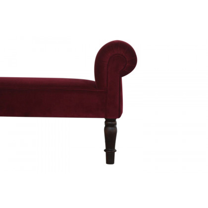 Artisan Bedroom Bench - Whine Red, Velvet