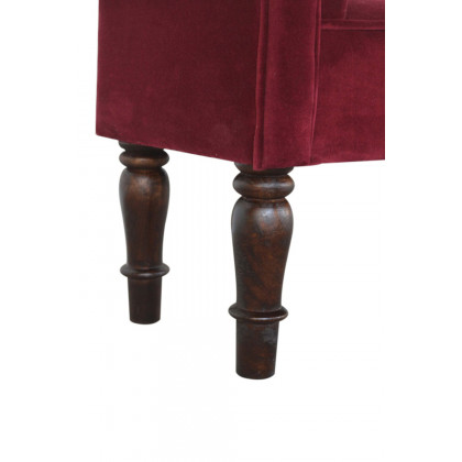 Artisan Bedroom Bench - Whine Red, Velvet