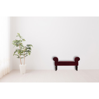 Artisan Bedroom Bench - Whine Red, Velvet