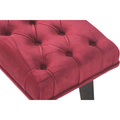 Artisan Velvet Hallway Bench - Wine Red