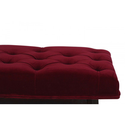 Artisan Velvet Hallway Bench - Wine Red