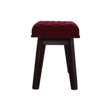 Artisan Velvet Hallway Bench - Wine Red