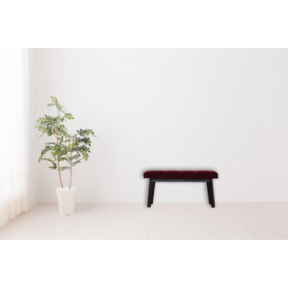 Artisan Velvet Hallway Bench - Wine Red
