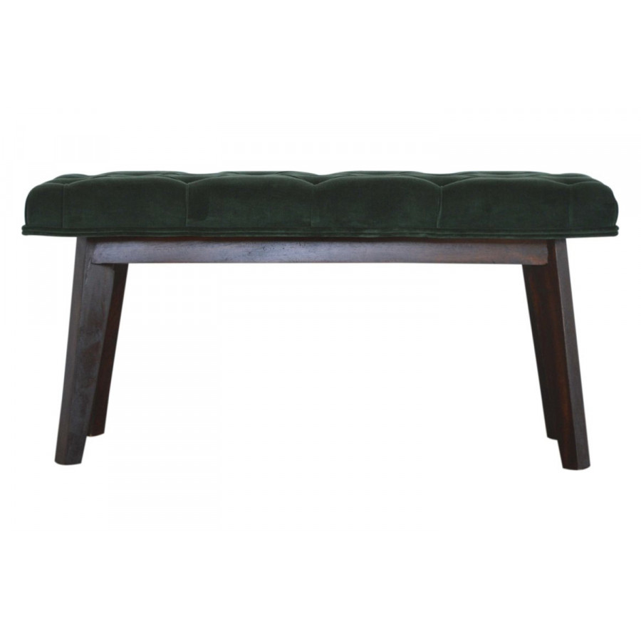 Artisan Velvet Hallway Bench - Emerald Green