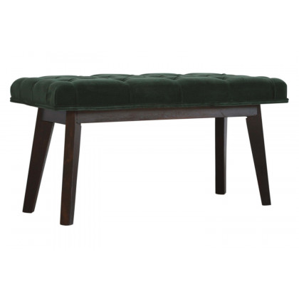 Artisan Velvet Hallway Bench - Emerald Green