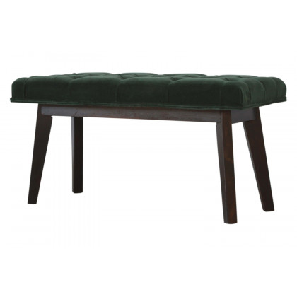Artisan Velvet Hallway Bench - Emerald Green