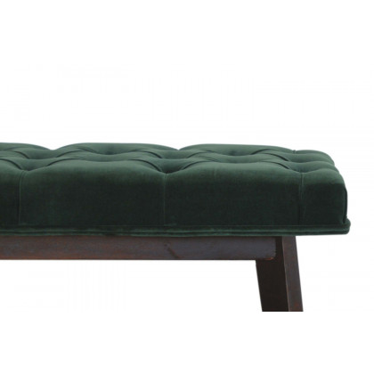 Artisan Velvet Hallway Bench - Emerald Green