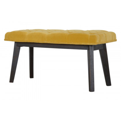 Artisan Velvet Hallway Bench - Mustard