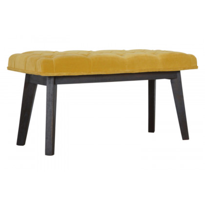 Artisan Velvet Hallway Bench - Mustard