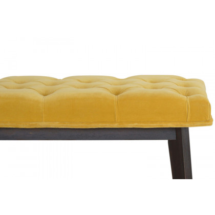 Artisan Velvet Hallway Bench - Mustard