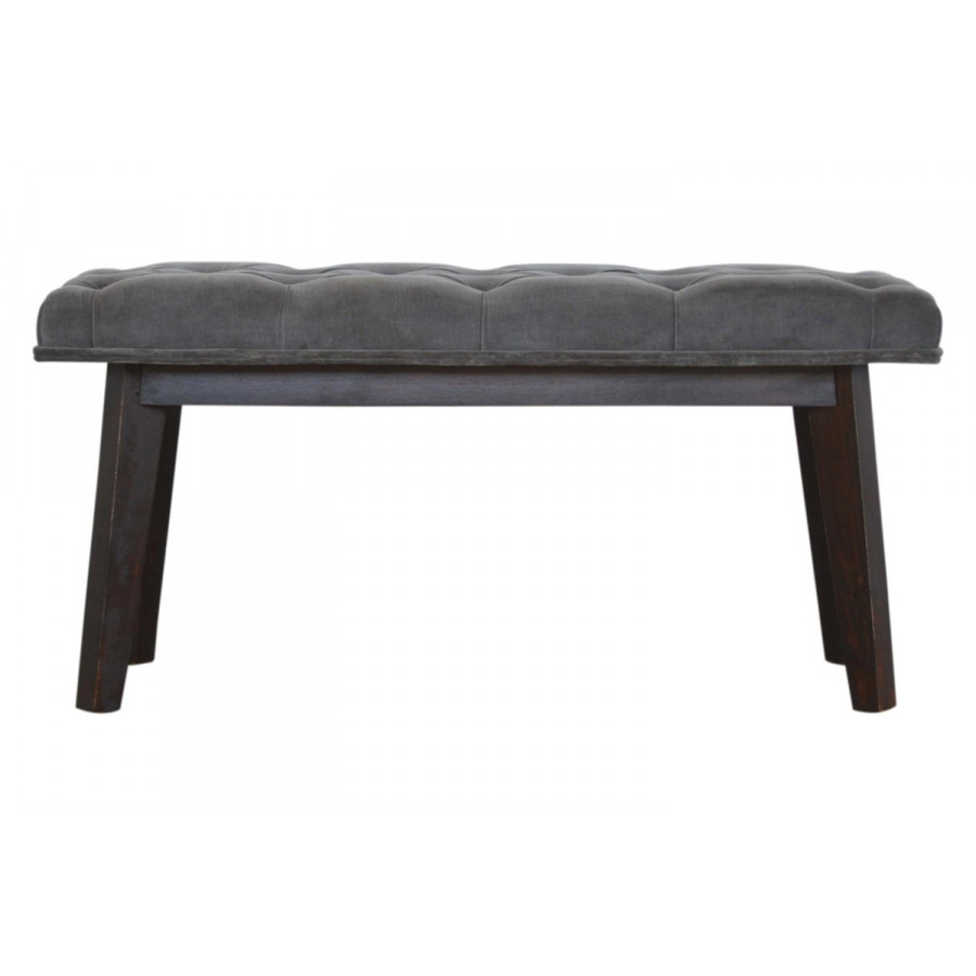 Artisan Velvet Hallway Bench - Gray