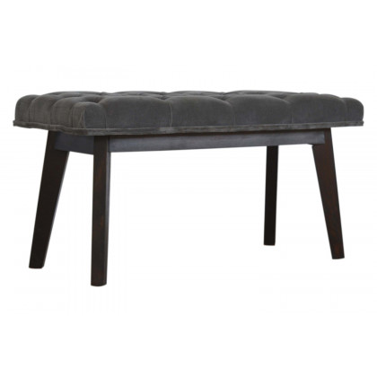 Artisan Velvet Hallway Bench - Gray