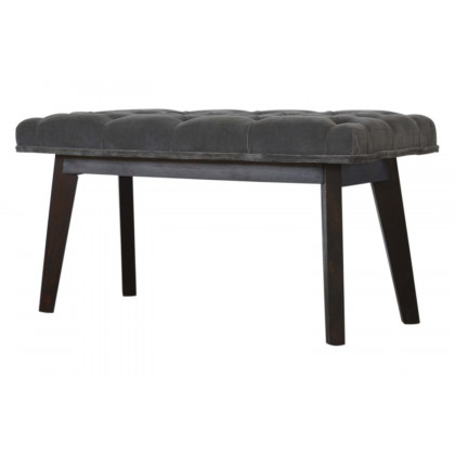 Artisan Velvet Hallway Bench - Gray