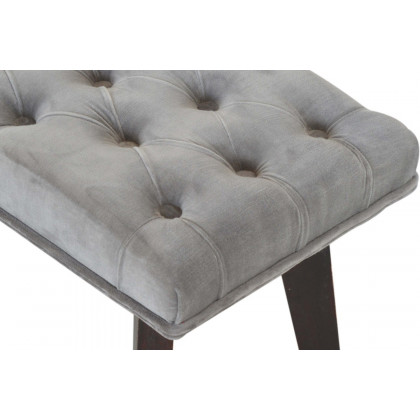 Artisan Velvet Hallway Bench - Gray
