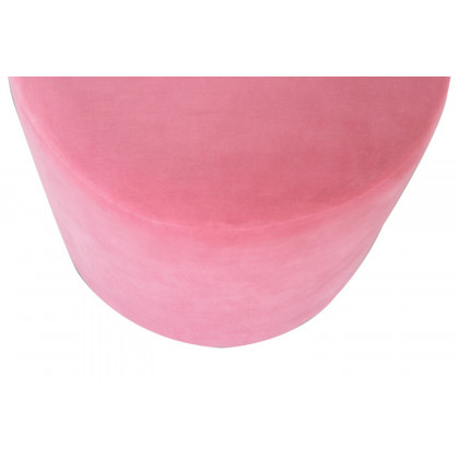 Artisan Footstool with Base - Velvet, Pink, Wooden