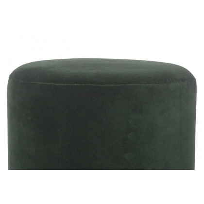 Artisan Footstool with Base - Velvet, Emerald Green, Wooden