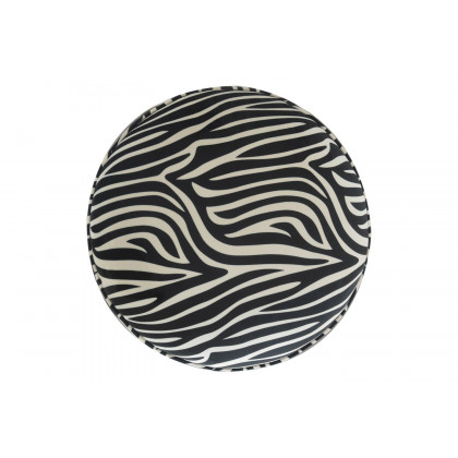 Artisan Nordic Style Footstool - Zebra, Fabric Velvet