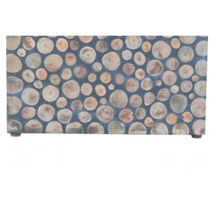 Artisan Tree Trunk Style Footstool - Square