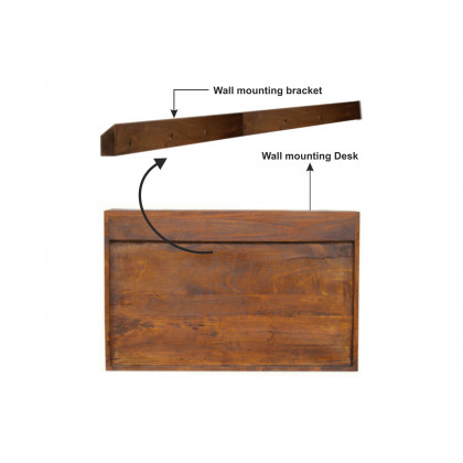 Artisan - Geometric Brass Inlay Flip Down Writing Desk